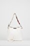 Women's Pain Scarf and Chain Accessory Soft Leather 3 Compartment Handbag and Shoulder Bag - 4