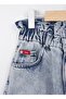 Elastic Waist Light Blue Women's Denim Trousers 232 Lcg121004 Bella Light Blue - 3