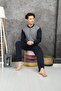 100% Cotton Single Jersey Jacquard Men's Pajama Set 1004 - 5