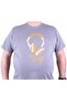 Large Size Crew Neck T-Shirt Headphone 23172 Gray - 2