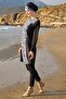 Women's Large Size Long Sleeve Lycra Hijab Black Swimsuit 2c3t1n31-1 - 3