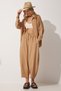 Women's Biscuit Linen Shirt Baggy Trousers Set DZ00080 - 2