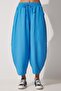 Women's Blue Linen Shalwar Trousers DZ00081 - 4