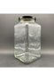 3000 Cc Cornered Glass Jar - Black Metal Lid - 3 Liter Glass Square Jar 2 Pieces - 2