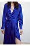 Satin Dress with Side Slit - 5