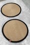 2 Pieces 32cm Round Black Striped American Service Wicker Jute Braid Charger Presentation Set - 5