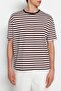 Açık Kahverengi Oversize/Geniş Kesim Çizgili Bisiklet Yaka Kısa Kol T-Shirt TMNSS20TS0511 - 5