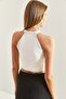 Women's Hook Pattern Corded Crop Knitwear Blouse - 2