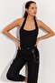 Women's Black Backless Short Blouse EY2504 - 4