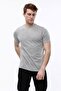 T-shirt Crew Neck 100% Cotton Men's Melange Gray - 3