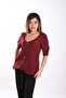 Women's Burgundy Self Patterned Shirt Blouse - 4