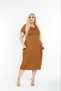 Short Sleeve Plus Size Summer Viscose Combed Cotton Dress with Below Knee Pockets - 3