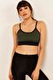 Women's Green Cross Thin Rope Strap Sports Bra - 2