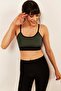 Women's Green Cross Thin Rope Strap Sports Bra - 4