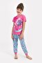 Girl's Pink Short Sleeve Pajama Set - 2