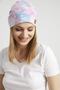 Women's Batik, Aqua Multi-Colored Rope Detailed 4 Season Hat Beanie Buff - Ultra Soft Natural Combed Cotton Fabric - 4