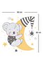 Cute Raccoon Moon And Stars Kids Room Wall Sticker - 3