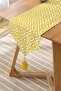 تصميم مخصص أصفر Ikat منقوشة الرقمية المطبوعة شرابة الشنيل مثلث عداء - 2