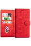 Galaxy S21 Stand, Business Card and Money Compartment Fabric Pattern Wallet Case Gray - 4