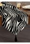 Zebra Patterned Digital Printed Modern Tufted Chenille Triangle Runner