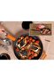 Cast Iron Frying Pan 24 Cm Blue Color Pan With Wooden Handle - 4