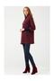Women's Jacket with Agraph Collar and Sleeve Details - Burgundy - 4