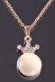 Women's Moulin Zircon Stone Crown Figure Necklace - 3