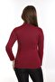 Plus Size Half Fisherman Viscose High Neck Burgundy Bodysuit - 4