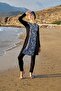 Women's Large Size Long Sleeve Lycra Hijab Black Swimsuit 2c3t1n31-1