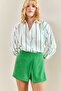 Women's Green Mini Skirt with Shorts 50011008