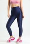 Thick Belt High Waist Shiny Disco Leggings - Navy Blue - 5
