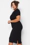 Black Corded Cut-Out and Slit Detailed Knitted Dress TBBSS23AH00250 - 3