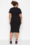 Black Corded Cut-Out and Slit Detailed Knitted Dress TBBSS23AH00250 - 5