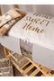 Washable Cotton Home Sweet Home Written Gray Top Line Gold Writing Organizer Storage 21x28x52cm D61a - 3