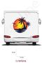 Caravan Palm Print Sticker - Bird Sticker - Sun And Sunbed Sticker - 110x94 Cm