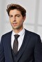 Men's Navy Blue Slim Fit Narrow Cut Mono Collar Dobby Vest Suit - 4