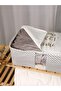 Washable Cotton Home Sweet Home Written Gray Fish Back Gold Organizer Bag 21x28x52cm D68 - 5