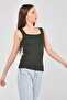 Women's Sleeveless Blouse Thick Straps Undershirt Thin Summer Square Neck Ribbed Knitwear - 2