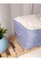 Washable Cotton Home Sweet Home Written Blue Top Line Gold Writing Organizer Bag 21x28x52cm D63