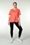 Women's Printed Short Sleeve Crew Neck Oversize Oversize T-shirt Pomegranate Flower - 2