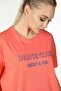 Women's Printed Short Sleeve Crew Neck Oversize Oversize T-shirt Pomegranate Flower - 4