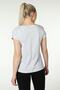 Women's Printed Short Sleeve Back Stitching Crew Neck T-shirt Snow Melange - 3