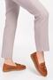 Women's Tan Genuine Leather Loafer Shoes - 3