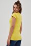 Women's Yellow Basic Short Sleeve T-Shirt P21s201-2196 - 4