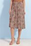 Women's Patterned Midi Length Pleated Skirt P23s201-0807 - 5