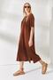 Women's Bitter Brown Side Slit Oversize Dress ELB-19001880 - 6