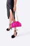 Fuchsia Women's Satin Fabric Chain Shoulder Bag - 2