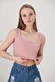 Women's Pink Strappy Crop Top Blouse