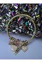 Model Gold Steel Bracelet with Pink Teddy Bear Figure - 2