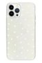 iPhone 14 Pro Max Compatible White Hearts Transparent Phone Case